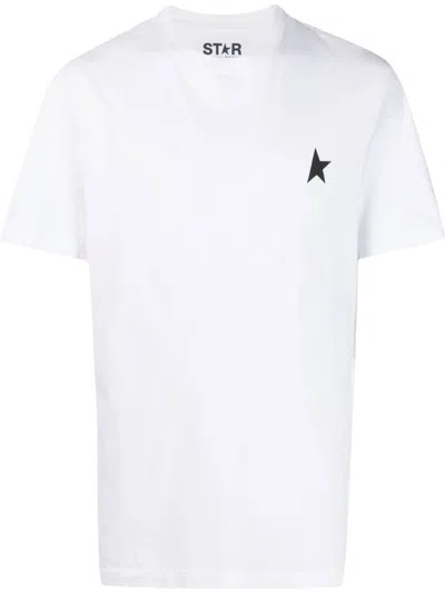 Golden Goose Cotton T-shirt With A Front Printed One Star Logo In Black