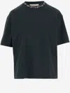 Golden Goose Boxy Cropped T-shirt In Organic Cotton In Burgundy
