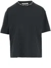 Golden Goose Boxy Cropped T-shirt In Organic Cotton In Burgundy
