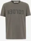Golden Goose Golden Regular Distressed Cotton T-shirt In Green