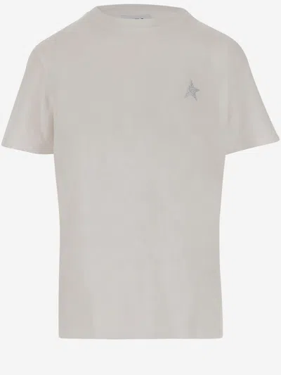 Golden Goose Cotton T-shirt With Logo In White