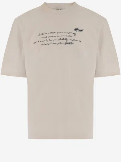 Golden Goose Cotton T-shirt With Print In White