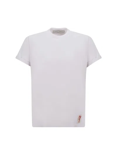 Golden Goose Cotton T-shirt With Stamp Detail In Vintage White
