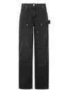 Golden Goose Wide Black Trousers In Denim In Black