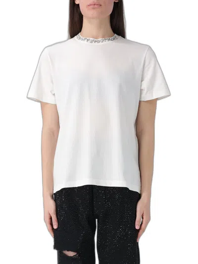 Golden Goose Cotton T-shirt With Crystal Embellishments In Multi