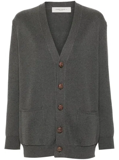 Golden Goose Women Cotton V-necked Cardigan In Black
