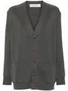 Golden Goose Cotton V Necked Cardigan In Gray