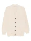 Golden Goose Cotton V-necked Cardigan In Neutral