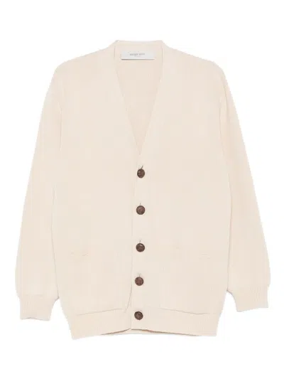 Golden Goose Cotton V Necked Cardigan In Neutral