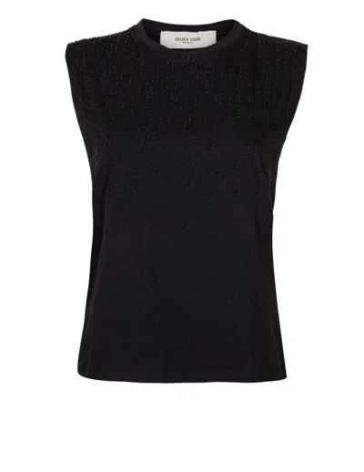 Golden Goose Cotton Vest Sweater In Black