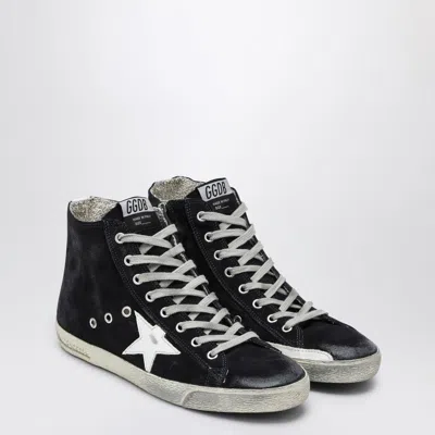 Golden Goose Cow Leather Cotton Polyester Suede High-top Sneakers In Black