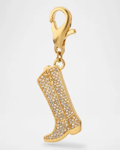 Golden Goose Cowboy Boot Bag Charm In Gold