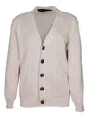 Golden Goose Organic Cotton Cardigan With Logo In Neutral