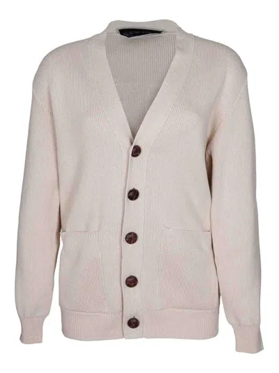 GOLDEN GOOSE ORGANIC COTTON CARDIGAN WITH LOGO