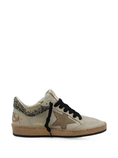 Golden Goose Cream Black White Beige Ball Star Sneakers In Multi