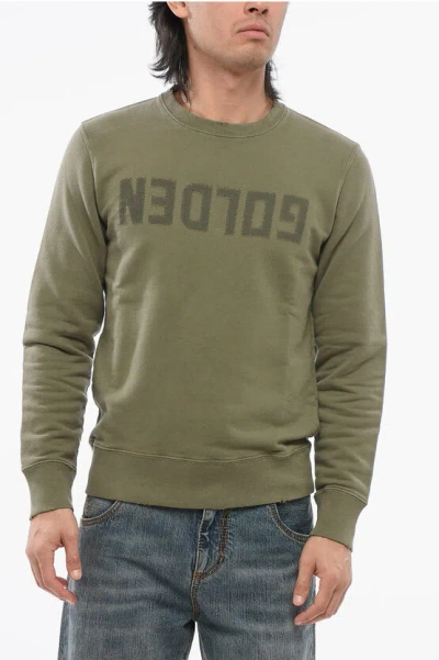 Golden Goose Crew Neck Archibald Sweatshirt With Vintage Logo In Gray