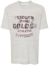 Golden Goose Cotton T-shirt Graphic Print In Grey Melange/multicolor