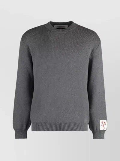 GOLDEN GOOSE CREW-NECK COTTON SWEATER BACK PRINT