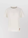 GOLDEN GOOSE CREW NECK COTTON T-SHIRT WITH SILVER STONE