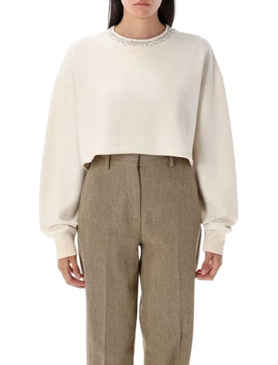 GOLDEN GOOSE GOLDEN GOOSE CRYSTALS CROPPED SWEATSHIRT