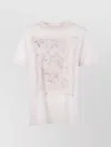Golden Goose Crew Neck Floral Print Short Sleeves In Neutral