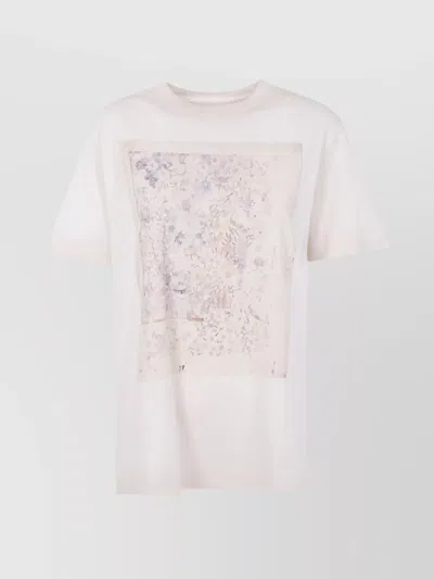 GOLDEN GOOSE CREW NECK FLORAL PRINT SHORT SLEEVES