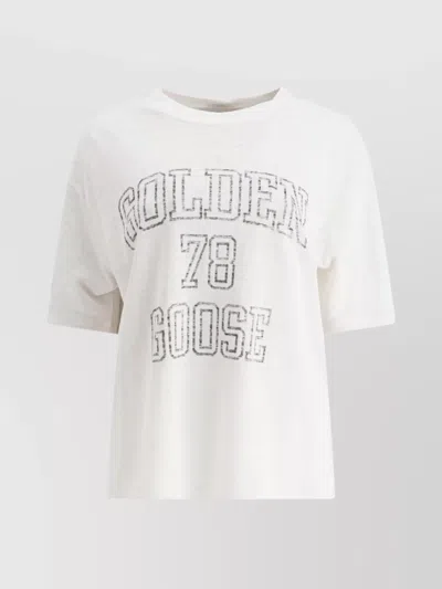 GOLDEN GOOSE CREW NECK GRAPHIC PRINT SHORT SLEEVES
