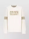Golden Goose Ivory Cotton Sweatshirt With Contrasting Logo In White