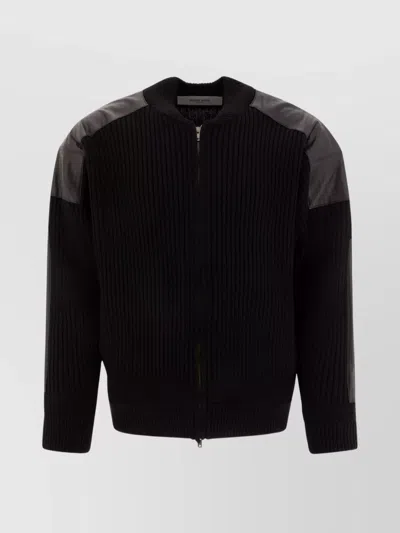 Golden Goose Crew Neck Leather Panels Long Sleeves Knitwear