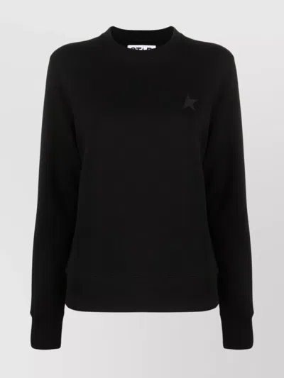 Golden Goose Crew Neck Logo Cotton Sweatshirt With Star Patch