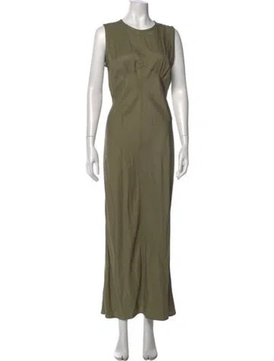 Pre-owned Golden Goose Crew Neck Long Dress In Green