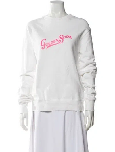 Pre-owned Golden Goose Crew Neck Long Sleeve Sweatshirt In White