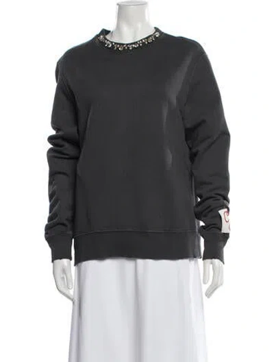 Pre-owned Golden Goose Crew Neck Long Sleeve Top In Gray