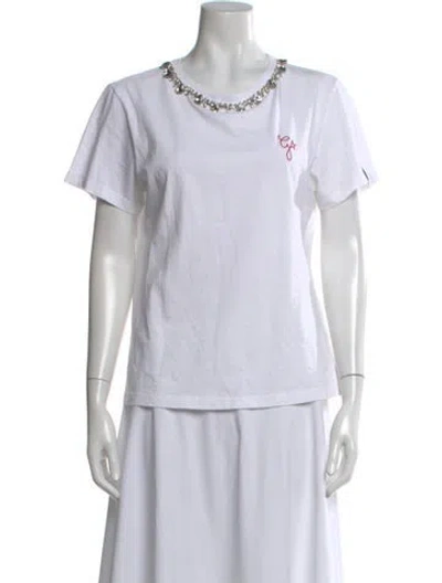 Pre-owned Golden Goose Crew Neck Short Sleeve T-shirt In White