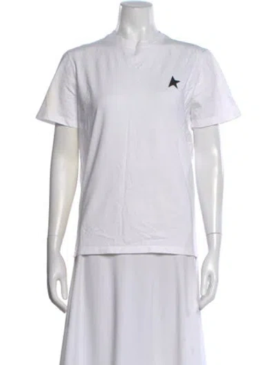 Pre-owned Golden Goose Crew Neck Short Sleeve T-shirt In White