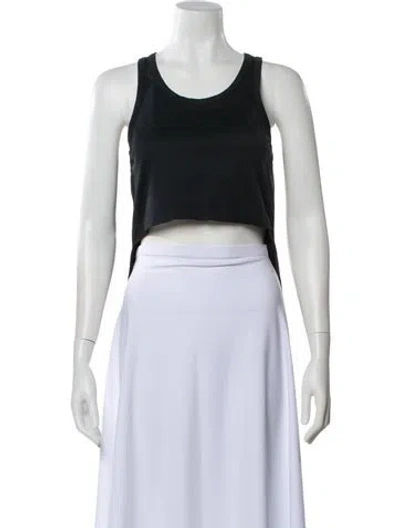Pre-owned Golden Goose Crew Neck Sleeveless Crop Top In Black