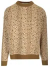 Golden Goose Crew-neck Sweater Knitwear Beige In Green