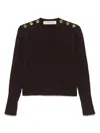 Golden Goose Wool Sweater With Button Detail In Brown