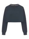 Golden Goose Crew Neck Sweatshirt In Organic Cotton Fleece With Crystals On The Neck In Black