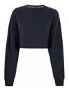 Golden Goose Golden Cropped Crewneck Sweatshirt In Negro
