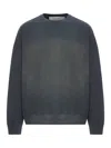 Golden Goose Crew Neck Sweatshirt With A Distressed Effect In Blue