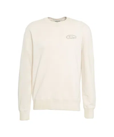Golden Goose Crew Neck Sweatshirt With Distressed Detailing In Neutrals