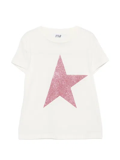 Golden Goose Kids' Crew-neck T-shirt In White