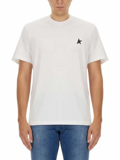 Golden Goose Crew-neck T-shirt With Minimalist Logo Detail In White