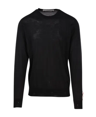 Golden Goose Logo-patch Wool Jumper In Black