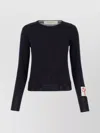 Golden Goose Crew Neck Wool Sweater With Lace Hem