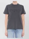Golden Goose Crewneck Distressed T-shirt Double Stars In Gray