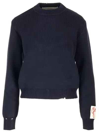 Golden Goose 'dany' Crew Neck Sweater In Blue