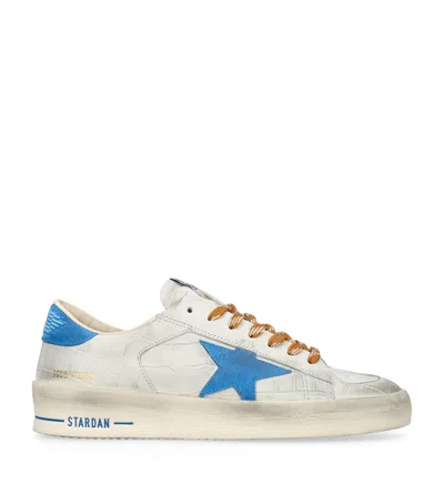 Golden Goose Croc-embossed Leather Stardan Sneakers In White