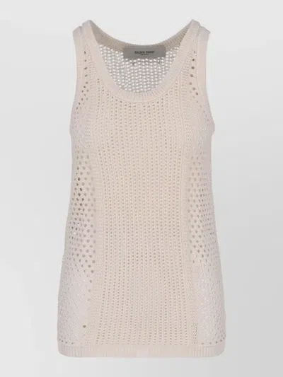 Golden Goose Crisp White Top With Classic Silhouette And Smooth Texture In Red